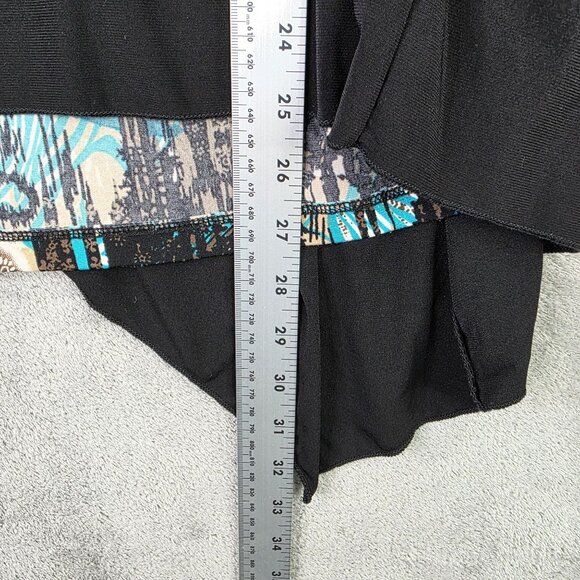 Perception Women Black Cardigan Multicolor Top Attached Polyester Stretch 2X - Picture 5 of 6